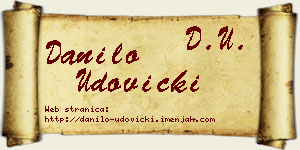 Danilo Udovički vizit kartica
